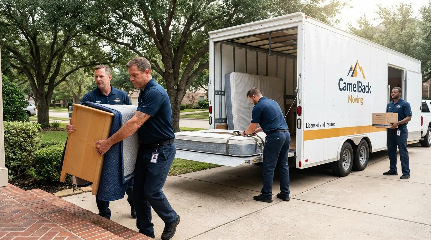 Crew loading residential truck for cross-state move from Garrochales, PR