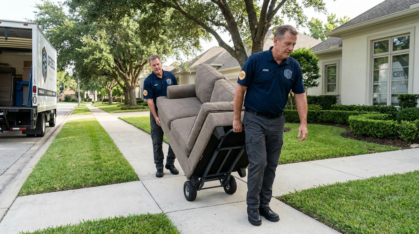 Local residential moving crew loading furniture in Garrochales, PR